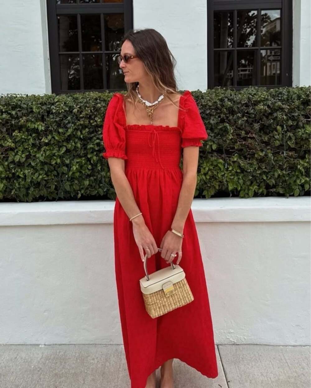 (NWOT) Hill House Home The Scarlett Midi Nap Dress Red Eyelet Size XS
